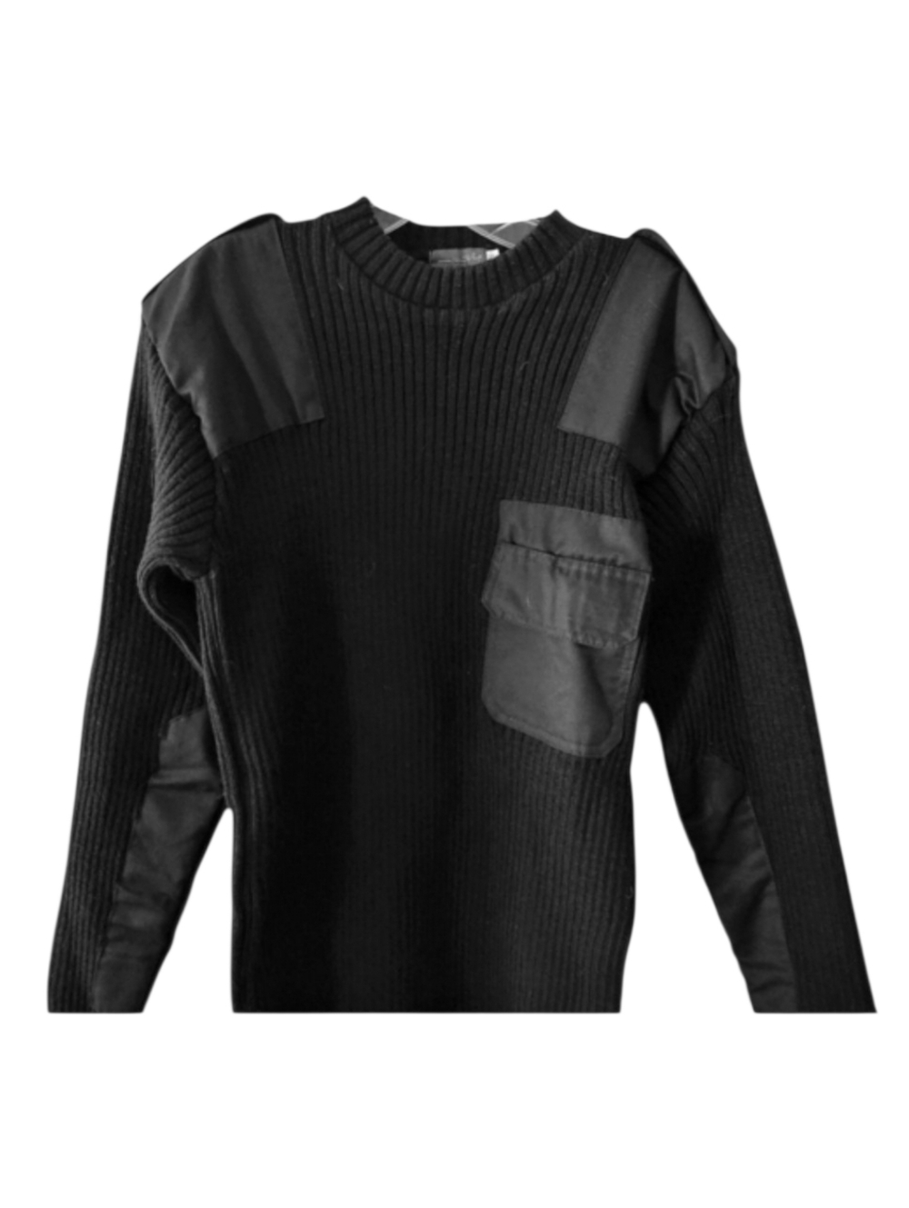Vintage 90s commando sweater men XXL black pullover knit stretch SAS tactical